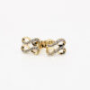 Gold Infinity Stud Earrings with Clear Zirconia Accents